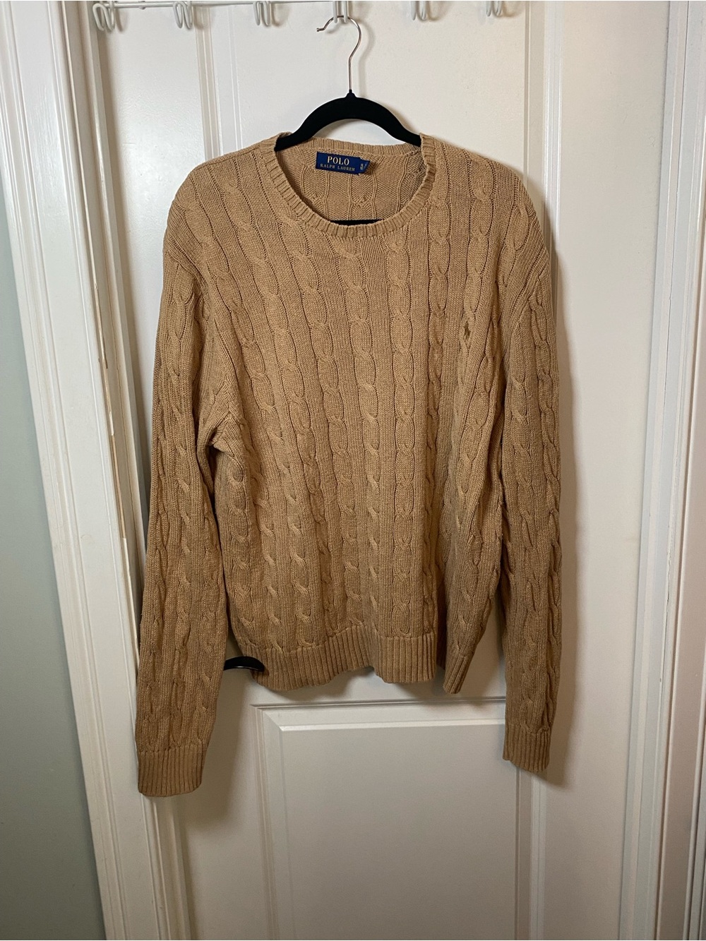 Ralph Lauren Men's Cable Crewneck Sweater - Beige/Tan